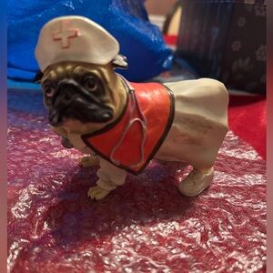 Rare Pugnacious Nurse outfit pug figurine highly collectable